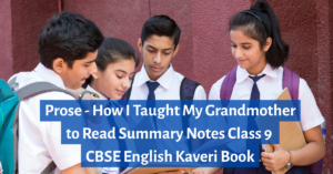 How I Taught My Grandmother to Read summary Class 9 CBSE story explanation