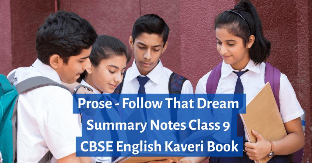 Follow That Dream summary Class 9 CBSE lesson explanation