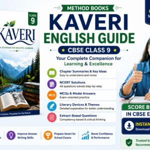 Method Books Class 9 Kaveri English Guide PDF with summaries, NCERT solutions, MCQs, literary devices, and CBSE exam preparation support