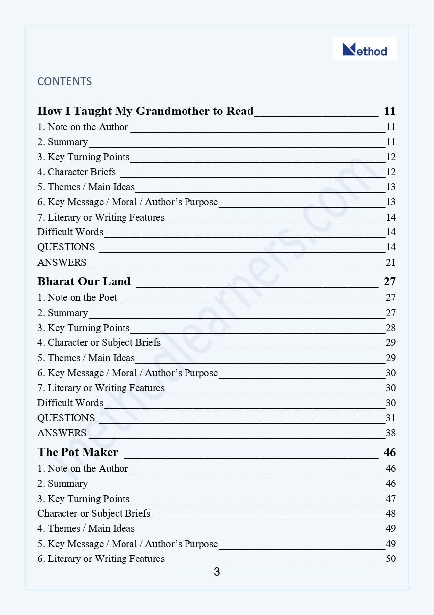 Method Books Class 9 CBSE Kaveri English Complete Guide | Notes, Solutions, MCQs & Practice - Image 2