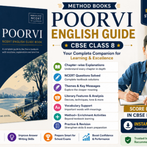 Method Books Poorvi Class 8 English Guide PDF with chapter-wise explanations, NCERT solutions, literary analysis, and enrichment activities